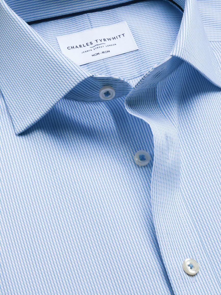 Non Iron Cotton Stretch Weave Slim Fit Shirt