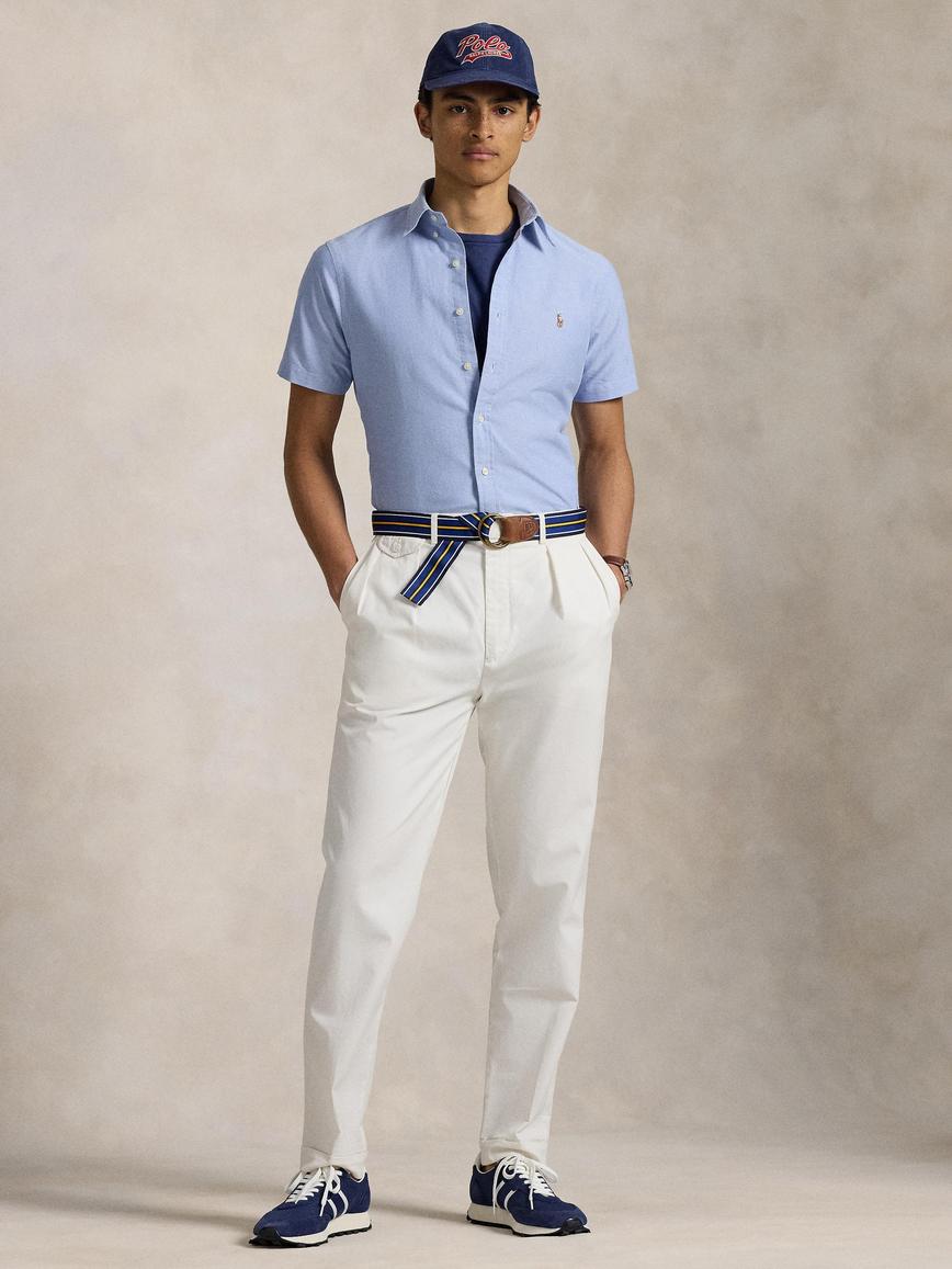 Cotton Short Sleeve Custom Fit Oxford Shirt
