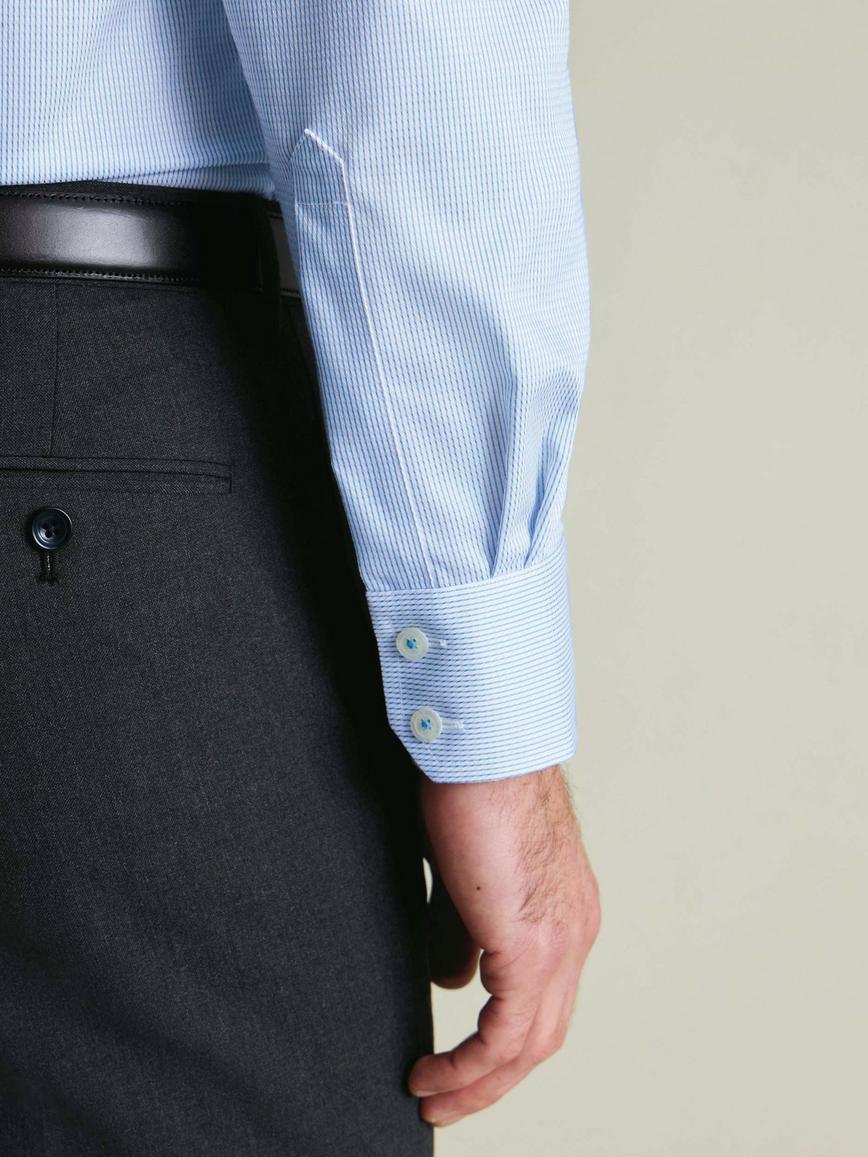 Non Iron Cotton Stretch Weave Slim Fit Shirt