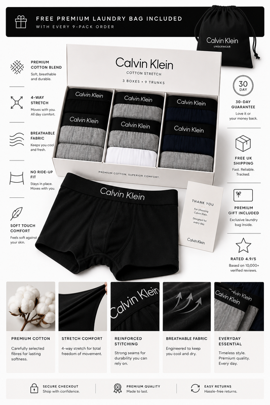 The Essential 9-Pack Cotton Stretch Trunks